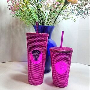 🦃🎄🆕️Starbucks Fucshia Chrome Tumbler Cups